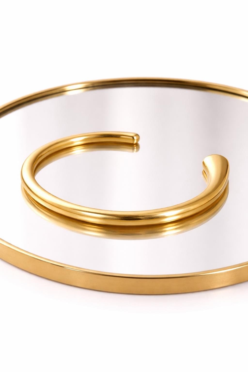 Gold Cuff Bracelet | Gold Stainless Steel Jewelry | Adjustable Bangle
