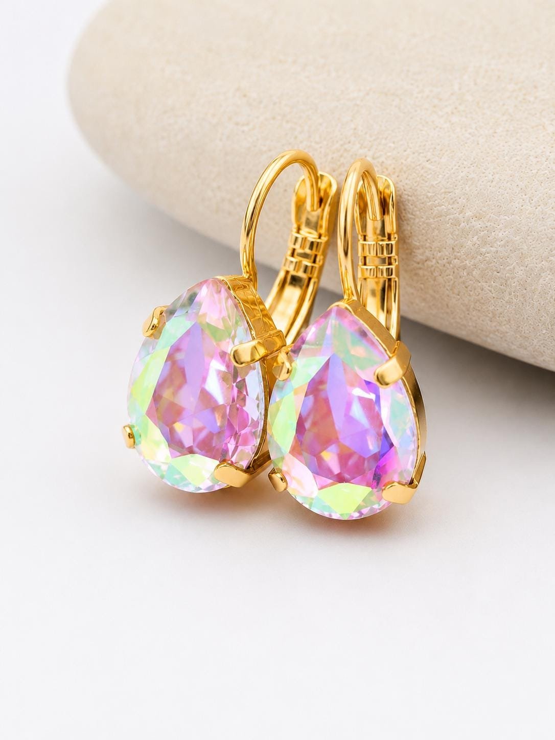 Crystal Teardrop Earrings | Swarovski Pear Dangle Earring Set