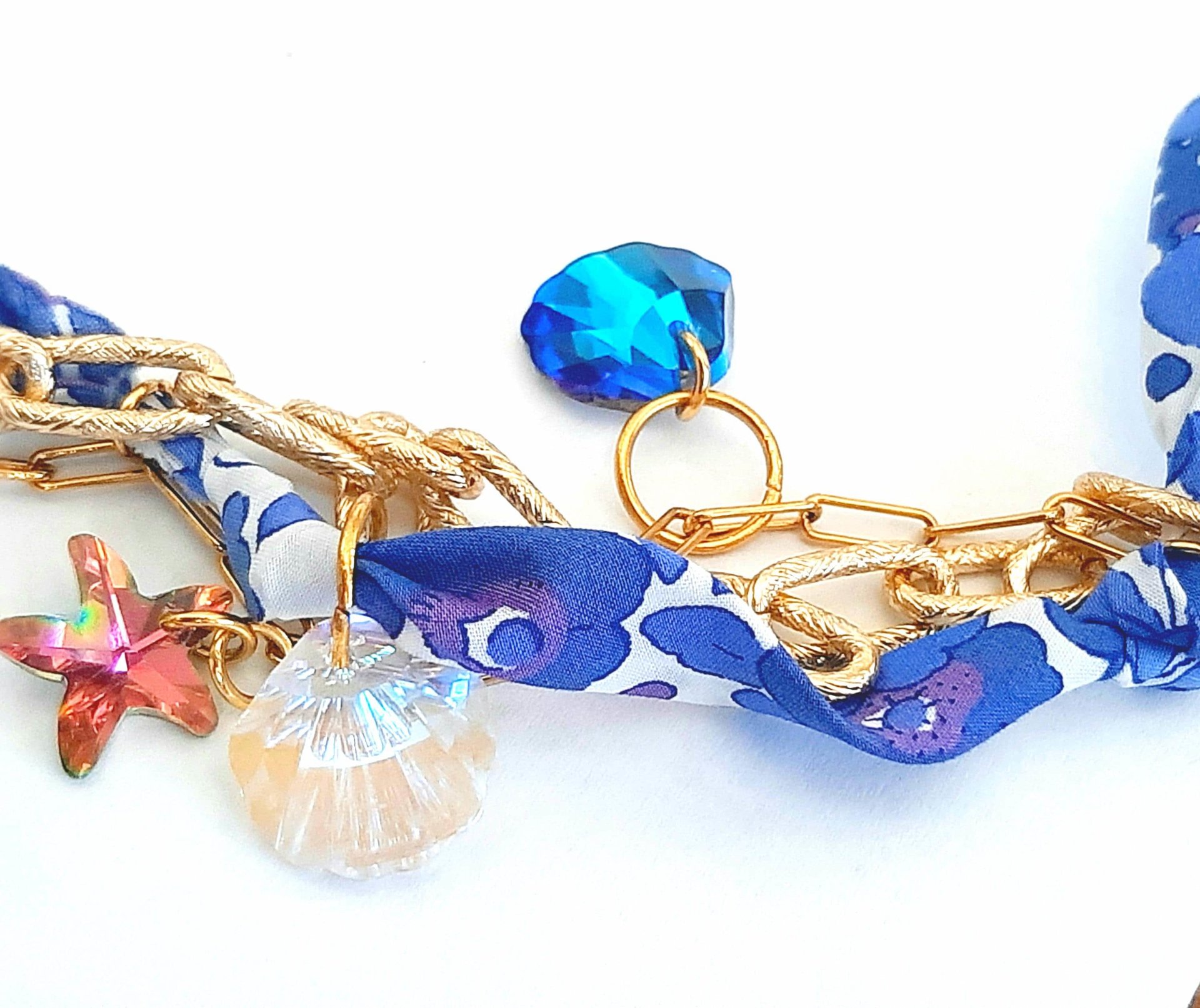 Charm Necklace with Swarovski Crystals | Colorful Festival Jewelry