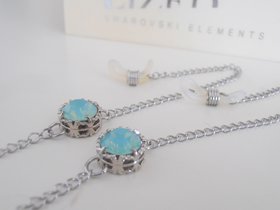 Pacific Opal Lanyard • Reading Eye Glasses Holder Chain in Platinum / Mother's Day Gift