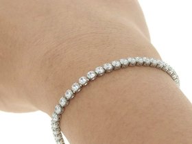 Clear Rhinestone Tennis Bracelet with Cubic Zirconia | Modern Jewelry for Wife