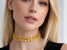 Topaz Crystal Choker Necklace | Statement Collar Wedding Jewelry