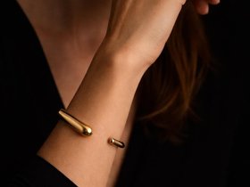 Gold Cuff Bracelet | Gold Stainless Steel Jewelry | Adjustable Bangle