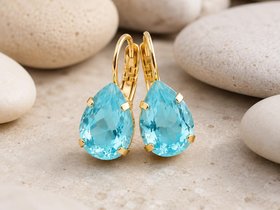 Aquamarine Swarovski Crystal Earrings