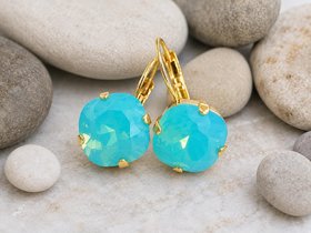 Pacific Opal Cushion Cut Earrings | Swarovski Crystal Jewellery